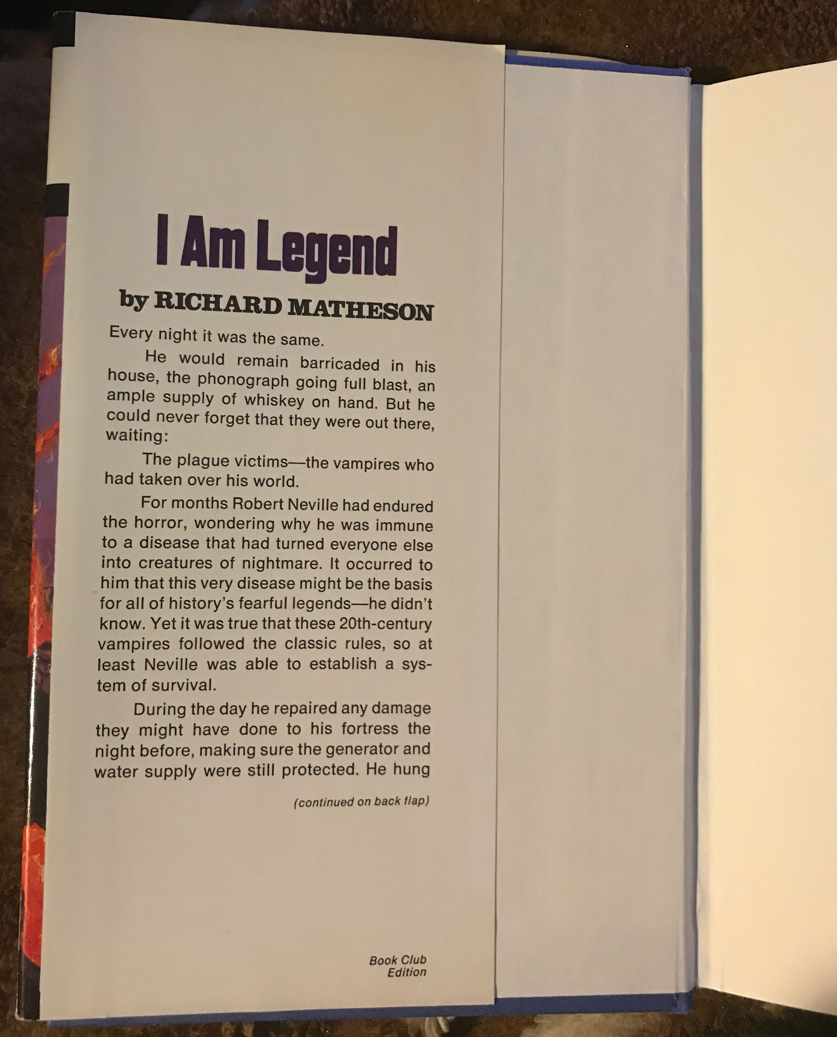 I Am Legend - Matheson, Richard (Harold Matson Company, Inc. - Hardcover) book collectible - Main Image 2