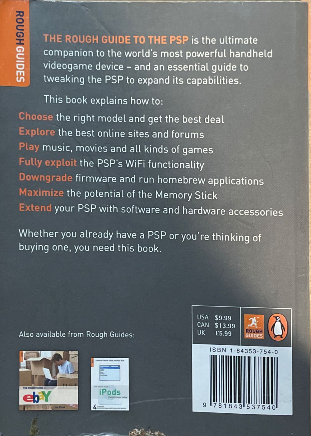 Rough Guide to the Playstation Portable PSP - Sean Mahoney (Roughguides - Paperback) book collectible [Barcode 9781843537540] - Main Image 2