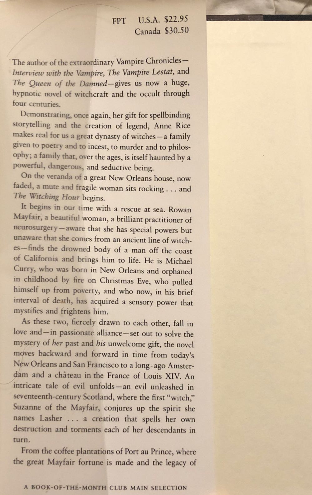 The Witching Hour (First Edition) - Anne Rice (Knopf - Hardcover) book collectible [Barcode 9780394587868] - Main Image 4