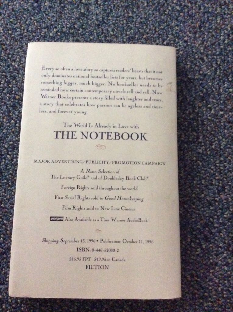 The Notebook  - Nicholas Sparks book collectible - Main Image 2
