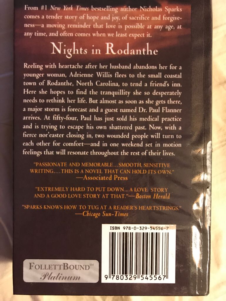 Nights In Rodanthe - Nicholas Sparks book collectible [Barcode 9780329545567] - Main Image 2