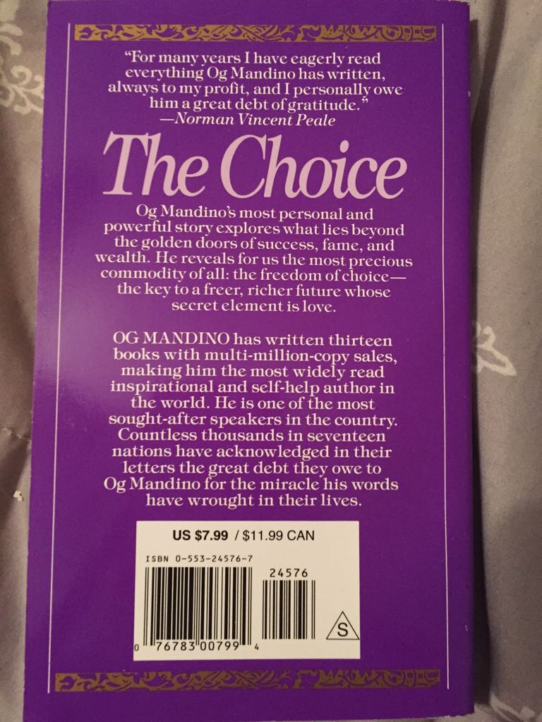 The Choice - Og Mandino book collectible - Main Image 2