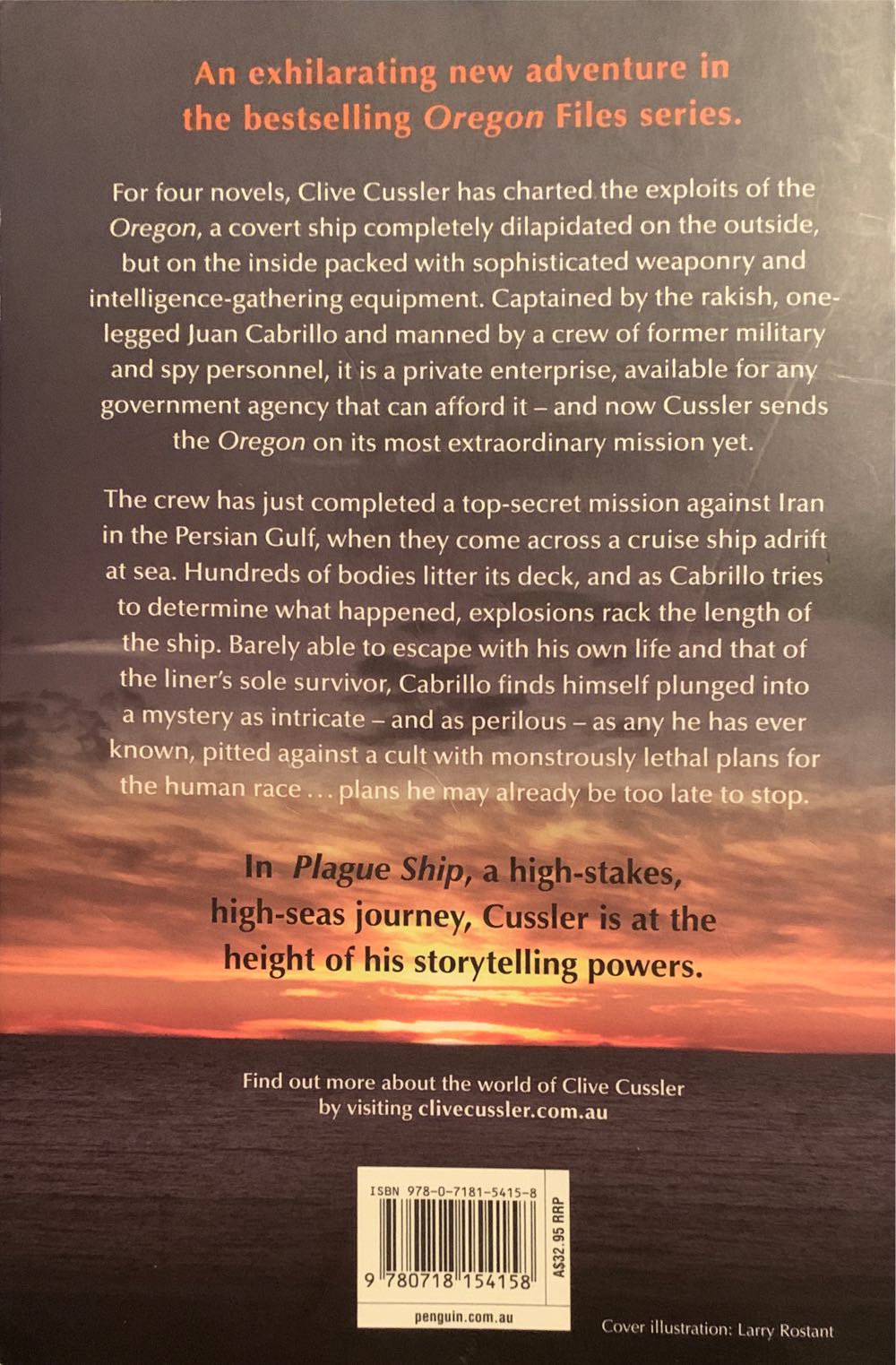 Clive Cussler - Oregon Files 05: Plague Ship - Clive Cussler (Penguin / Michael Joseph - Paperback) book collectible [Barcode 9780718154158] - Main Image 2