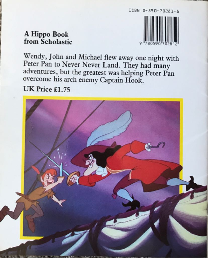 Peter Pan* - Walt Disney Productions (Hippo Bks) book collectible [Barcode 9780590702812] - Main Image 2