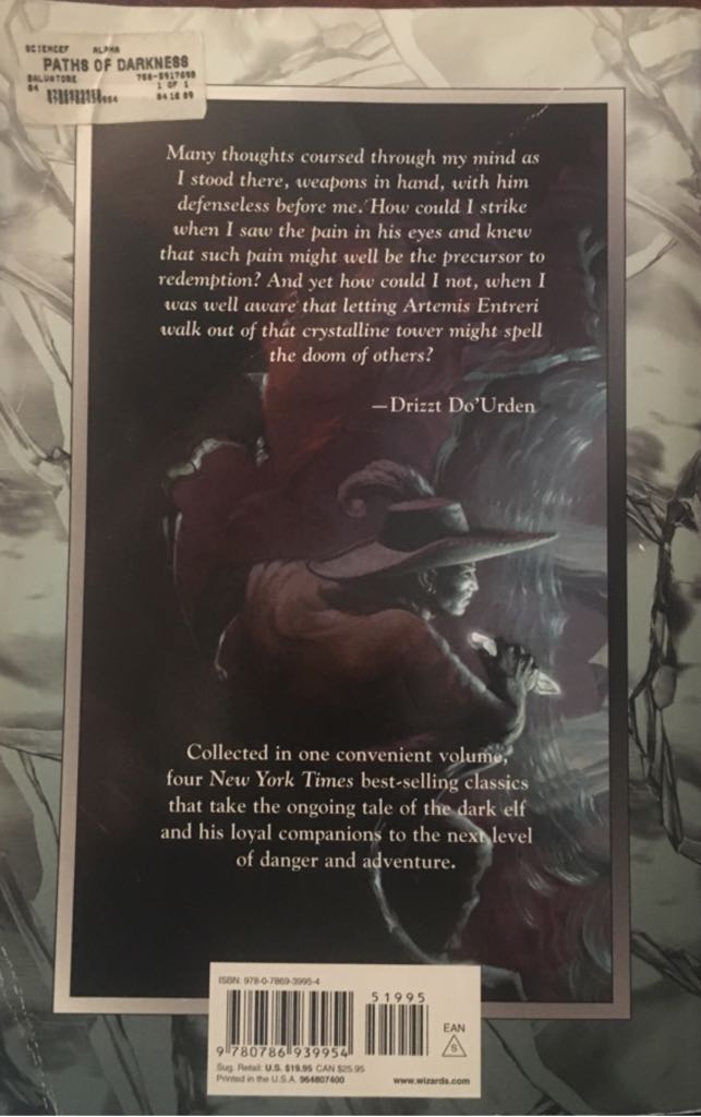 Paths of Darkness, Collector’s Edition - R.A. Salvatore (Wizards of the Coast - Paperback) book collectible [Barcode 9780786939954] - Main Image 2