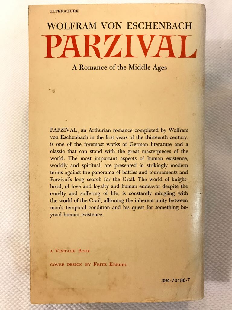 Parzival - Wolfram von Eschenbach (Vintage Books - Paperback) book collectible [Barcode 9780394701882] - Main Image 2