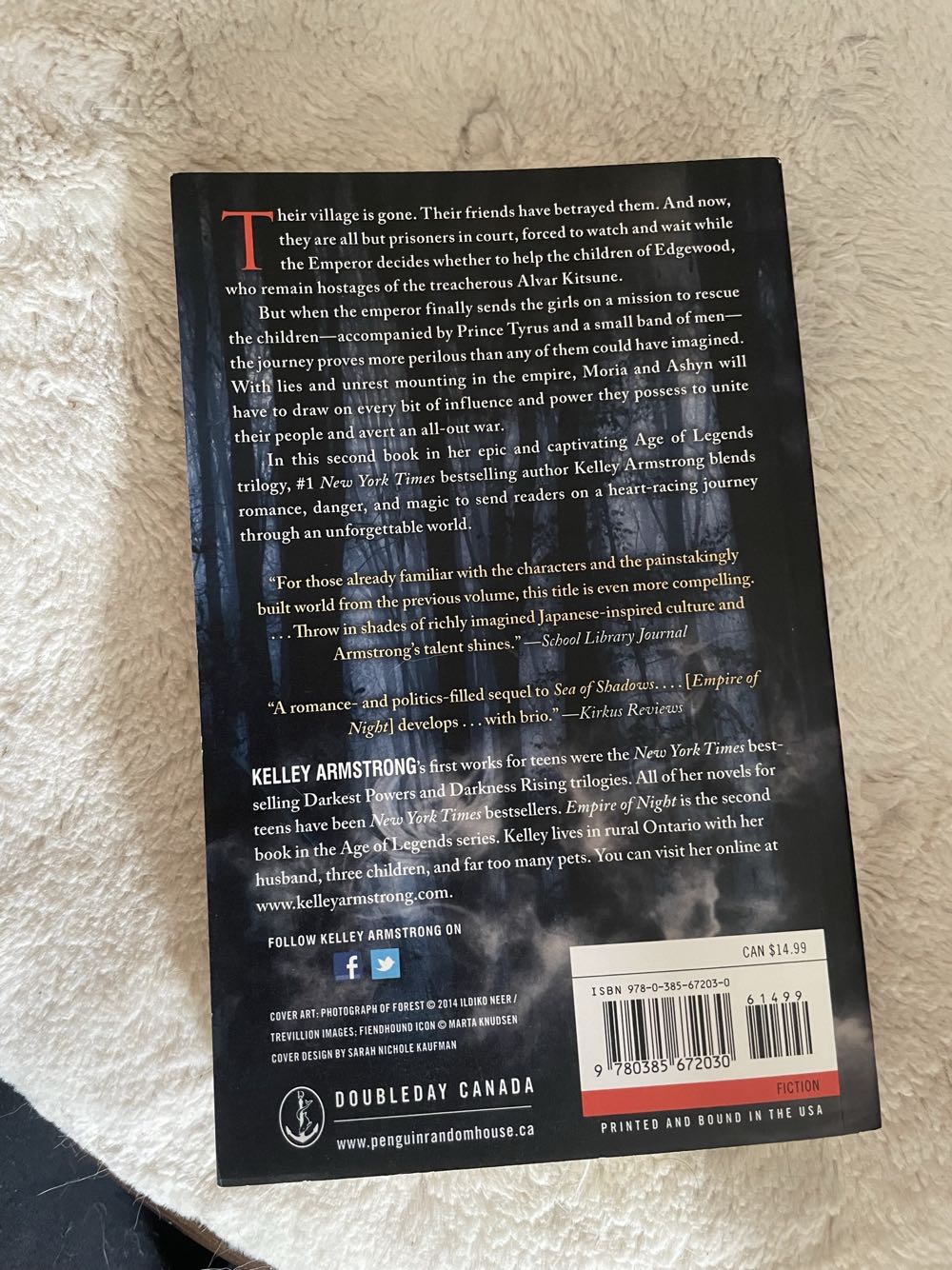 Empire of Night - Kelley Armstrong (Doubleday Canada Limited - Paperback) book collectible [Barcode 9780385672030] - Main Image 3