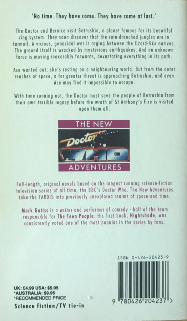 Doctor Who NA 31 - St Anthonys Fire - Mark Gatiss (Virgin Publishing - Paperback) book collectible [Barcode 9780426204237] - Main Image 2