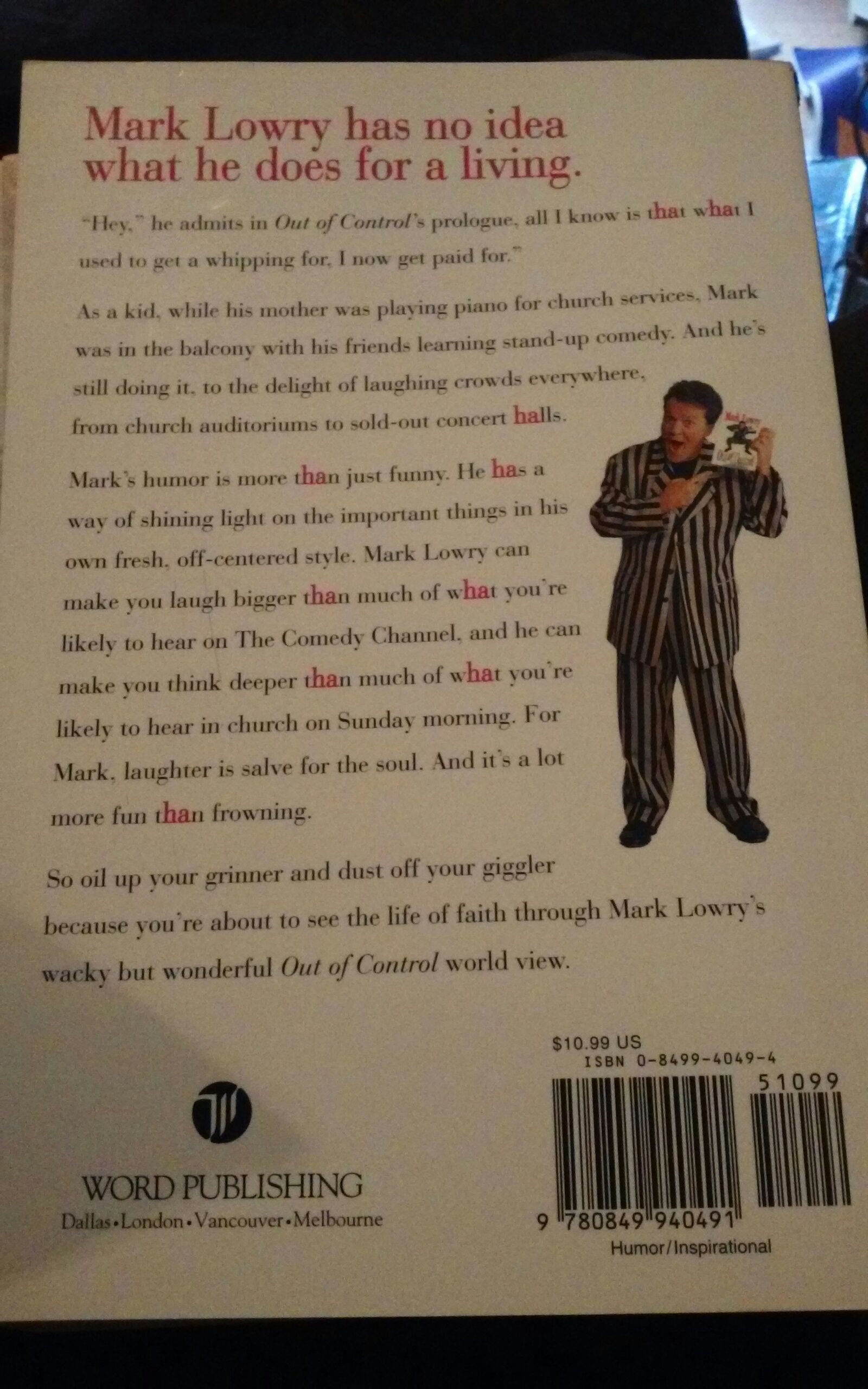 Out of Control - Brockmann (Paperback) book collectible [Barcode 9780849940491] - Main Image 2