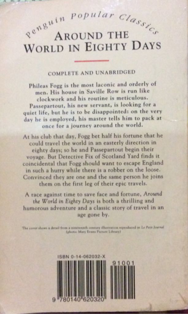 Around the World in Eighty Days - Jules Verne (Penguin Books - Paperback) book collectible [Barcode 9780140620320] - Main Image 2