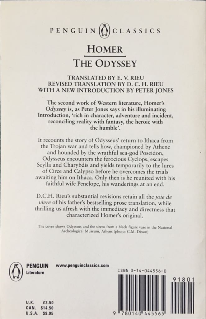 The Odyssey - Homer (Penguin Classics - Paperback) book collectible [Barcode 9780140445565] - Main Image 2