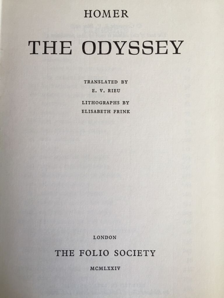 The Odyssey - Homer (Folio Society - Hardcover) book collectible - Main Image 2