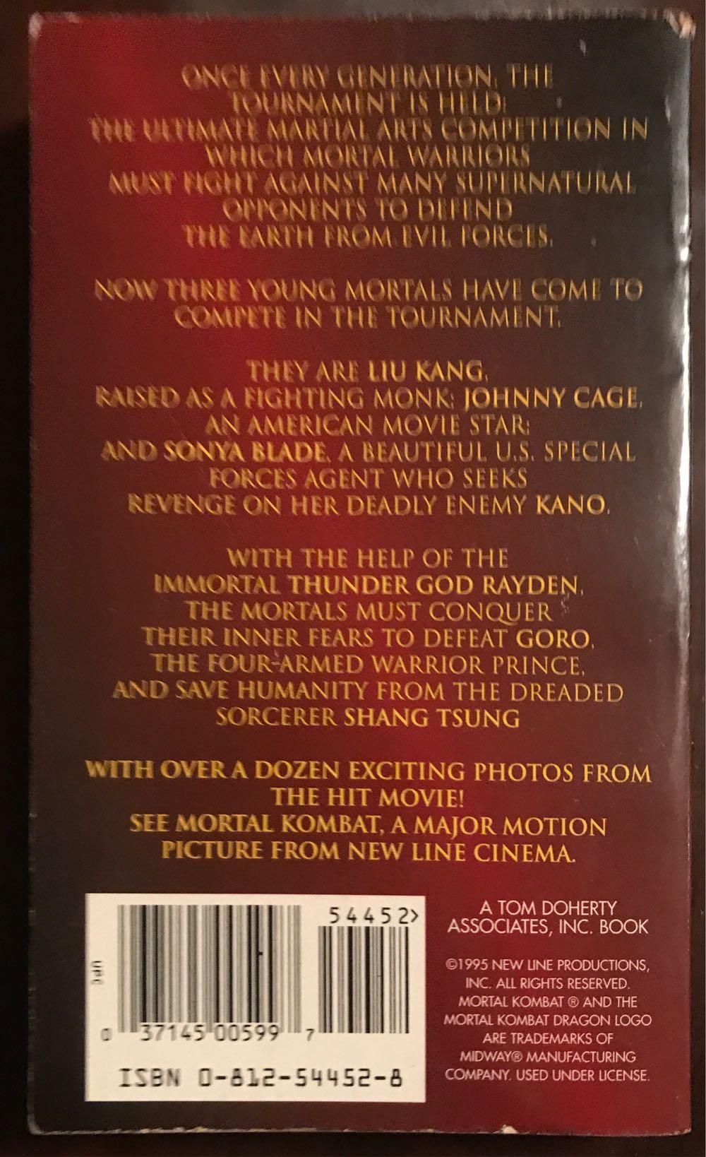 Mortal Kombat - Martin Delrio (Tor Books - Paperback) book collectible [Barcode 9780812544527] - Main Image 2