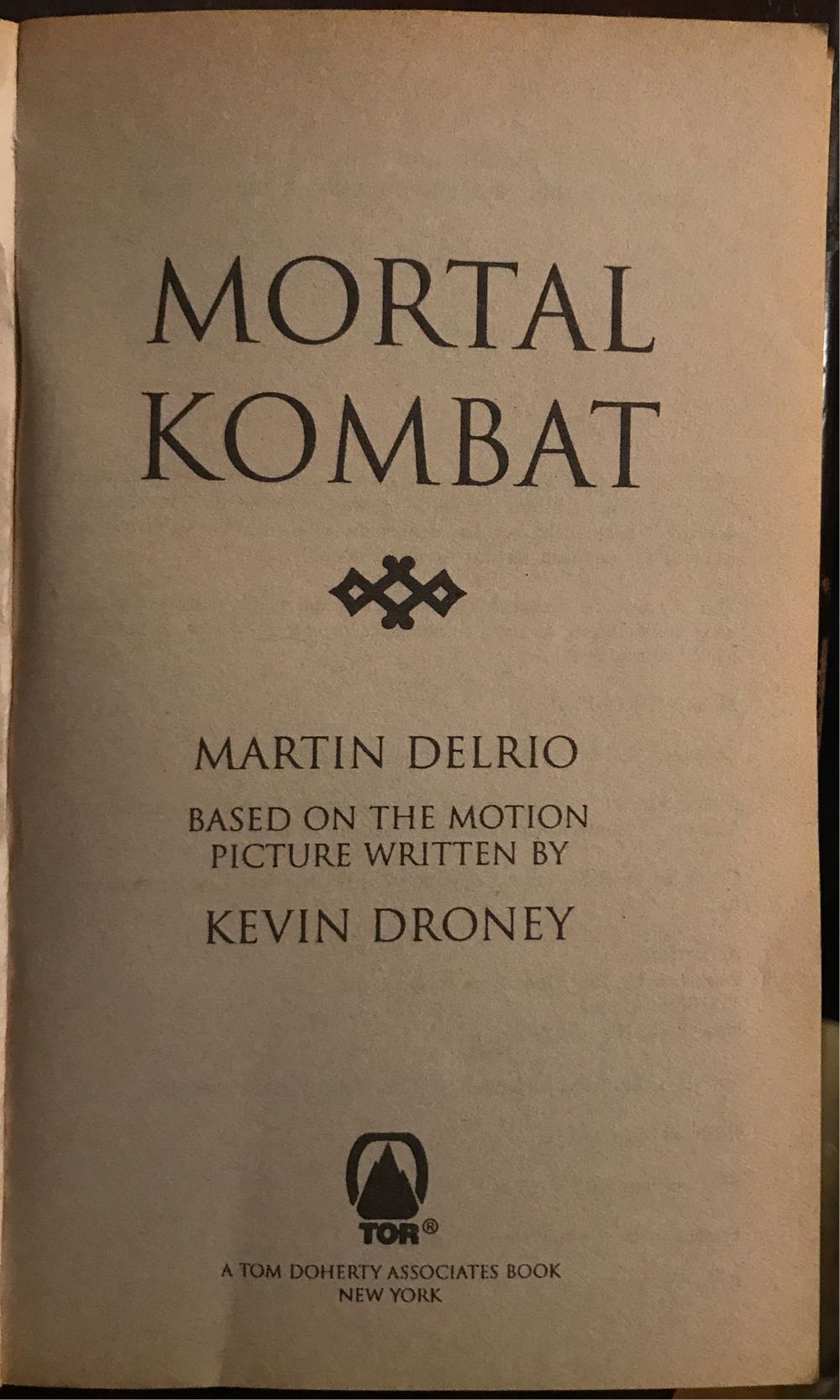 Mortal Kombat - Martin Delrio (Tor Books - Paperback) book collectible [Barcode 9780812544527] - Main Image 3