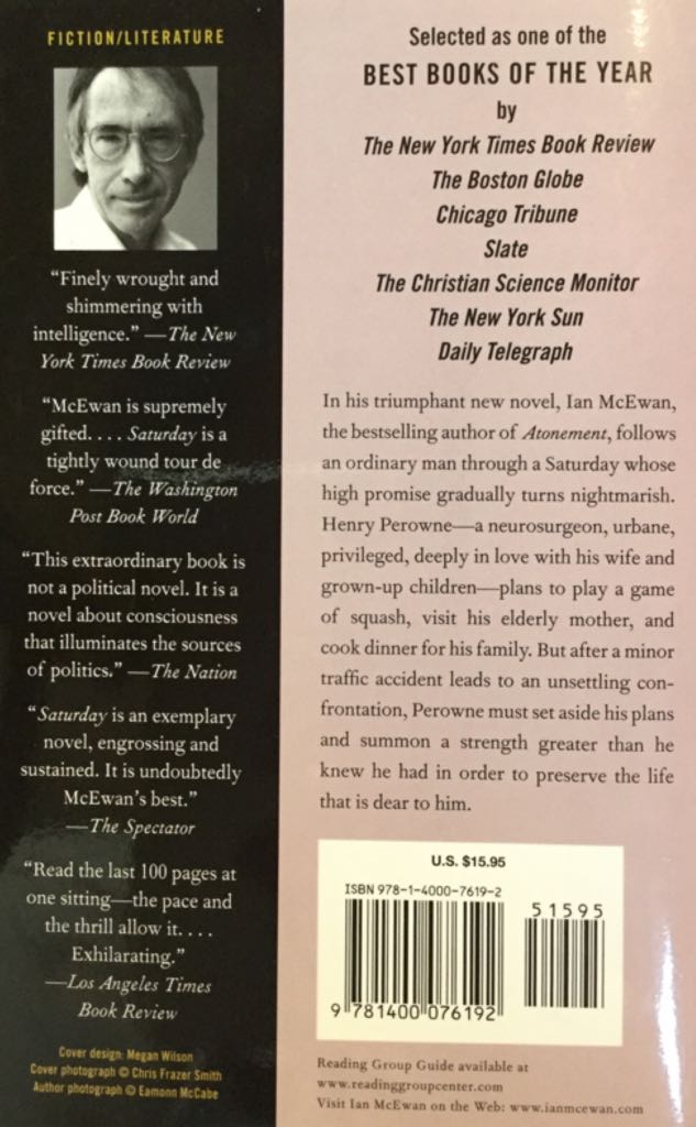 Saturday - Ian McEwan (NO - Trade Paperback) book collectible [Barcode 9781400076192] - Main Image 2