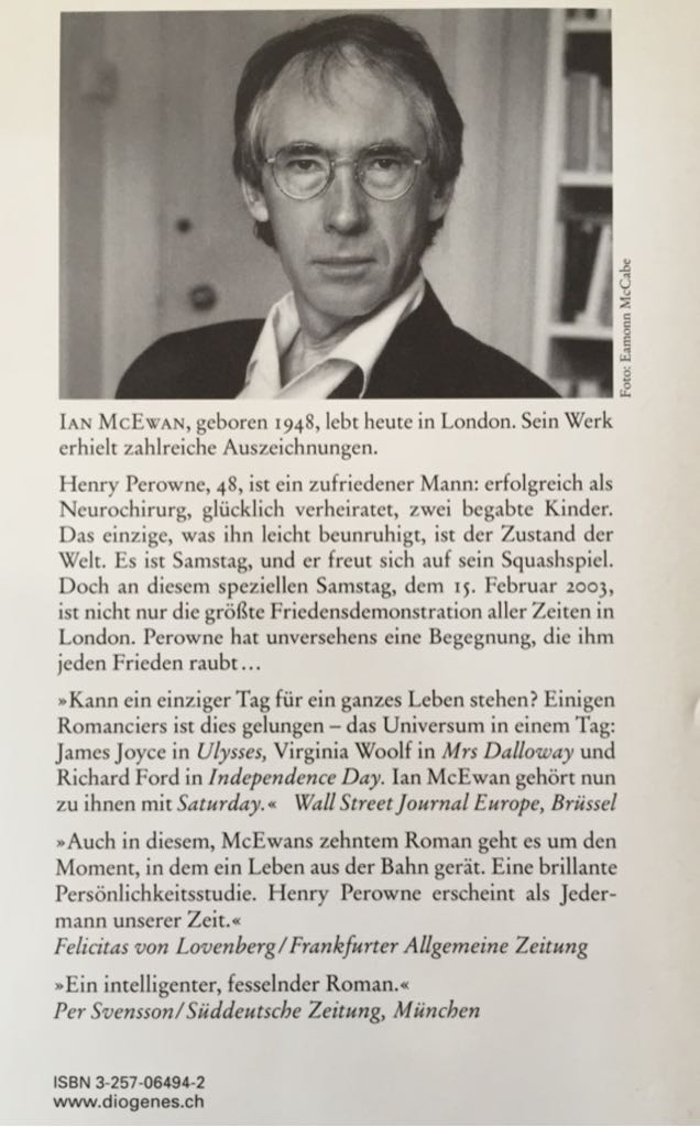 Saturday - Ian McEwan book collectible [Barcode 9783257064940] - Main Image 2