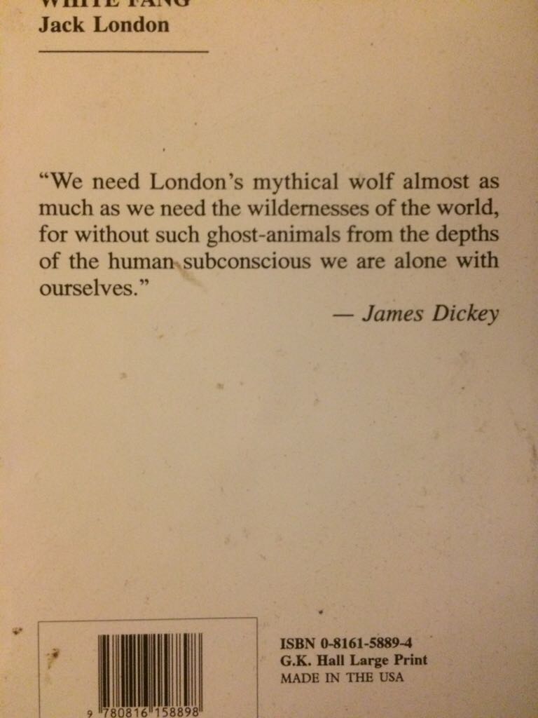 White Fang  (G K Hall & Company) book collectible [Barcode 9780816158898] - Main Image 2