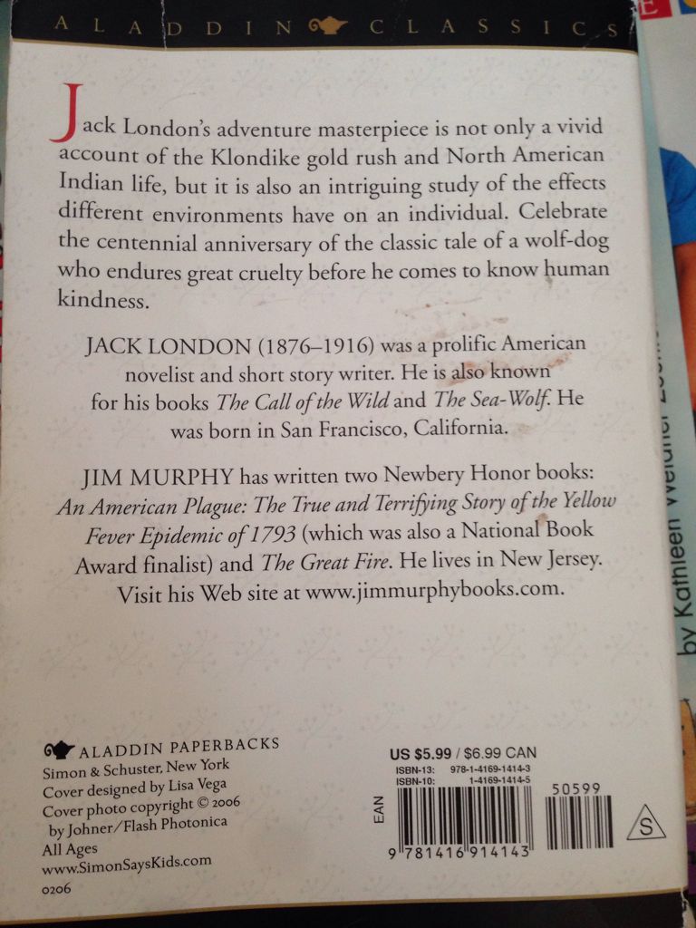 White Fang - Jack London (Aladdin - Paperback) book collectible [Barcode 9781416914143] - Main Image 2