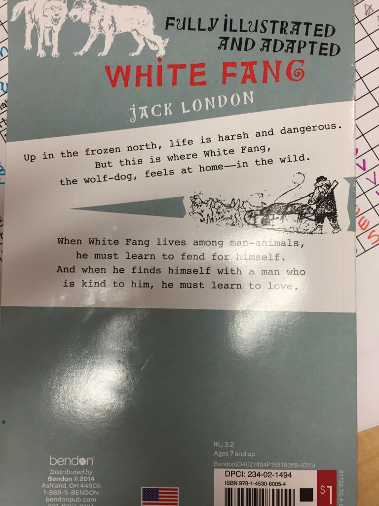 White Fang - Jack London (Bendon) book collectible [Barcode 9781453080054] - Main Image 2