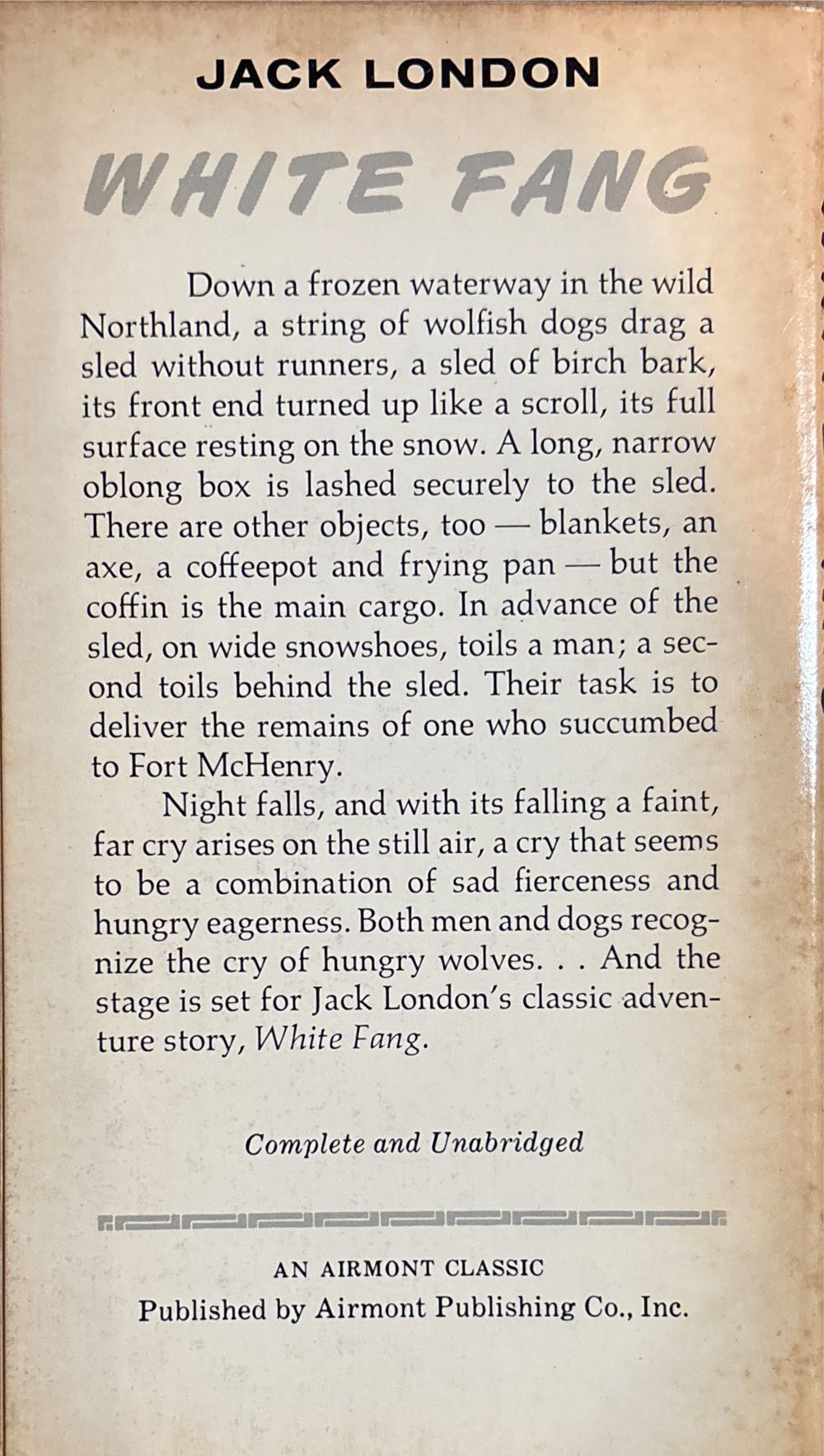 White Fang - Jack London (Airmont Classic Series - Paperback) book collectible - Main Image 2
