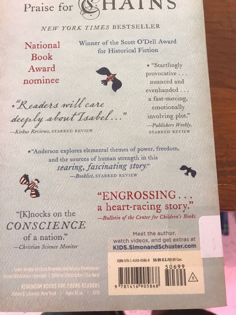 Chains - Laurie Halse Anderson (Atheneum - Paperback) book collectible [Barcode 9781416905868] - Main Image 2