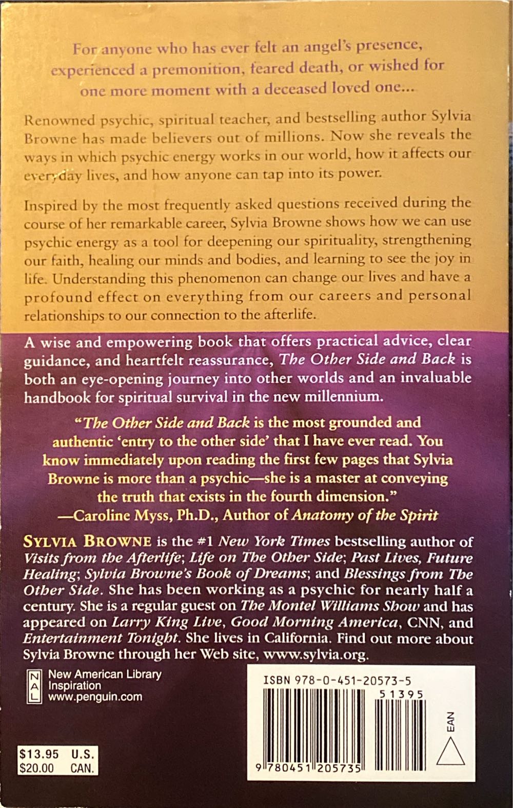 Other Side and Back A Psychics Guide to Our World and Beyond - Sylvia Browne (New American Library - Paperback) book collectible [Barcode 9780451205735] - Main Image 2