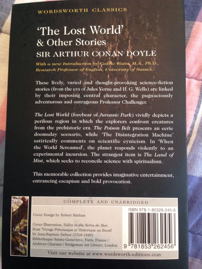 The Lost World - Arthur Conan Doyle (Wordsworth Editions - Paperback) book collectible [Barcode 9781853262456] - Main Image 2