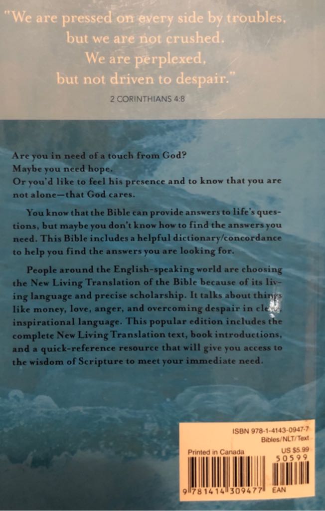 Holy Bible - God (Tyndale House Pub) book collectible [Barcode 9781414309477] - Main Image 2