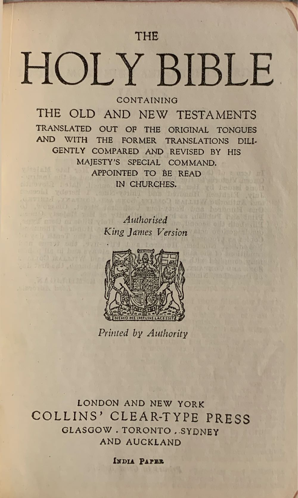 Holy Bible - God (Collins Clear Type Press - Calf-Binding) book collectible - Main Image 2