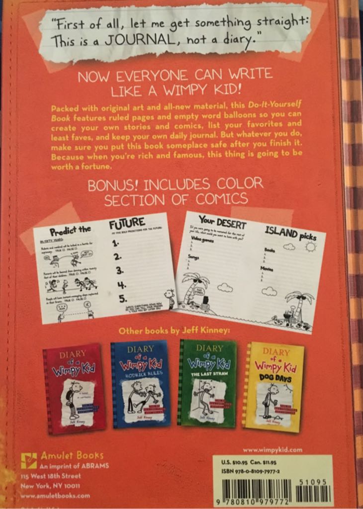 Diary Of A Wimpy Kid: Do-It-Yourself Book #1 - Jeff Kinney (Harry N. Abrams - Hardcover) book collectible [Barcode 9780810979772] - Main Image 2