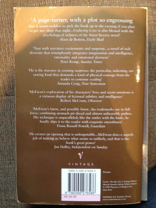Enduring Love - Ian McEwan (Vintage - Paperback) book collectible [Barcode 9780099276586] - Main Image 2