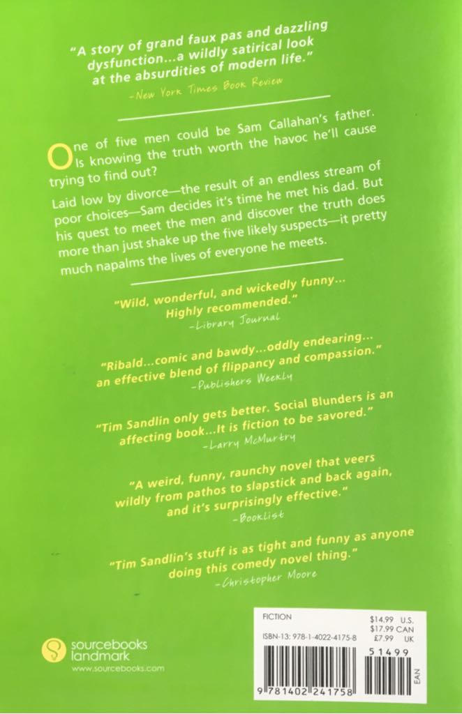 Social Blunders - Tim Sandlin (Paperback) book collectible [Barcode 9781402241758] - Main Image 2