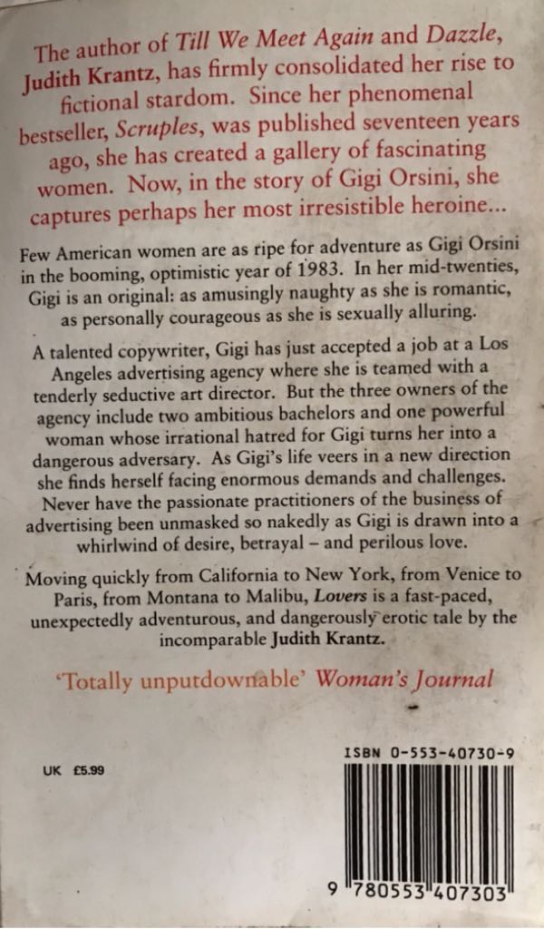 Lovers - Judith Krantz (St Martins Press - Paperback) book collectible [Barcode 9780553407303] - Main Image 2