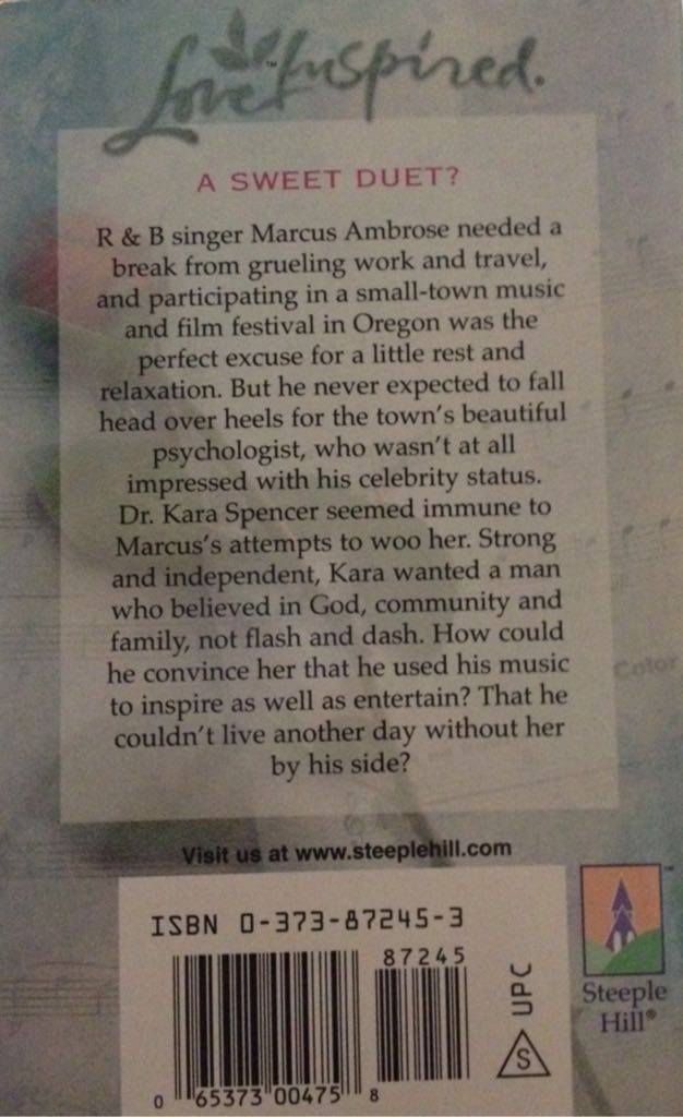 Sweet Harmony - Felicia Mason (Steeple Hill Love Inspired - Paperback) book collectible - Main Image 2