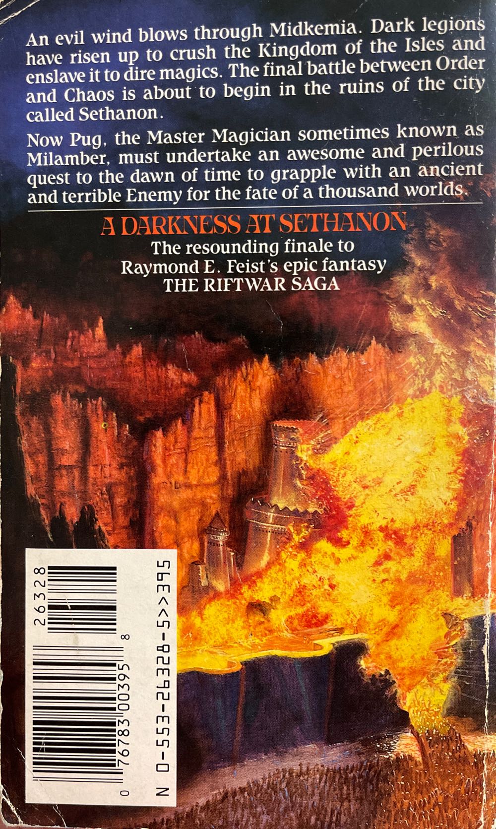 Riftwar Saga, Volume 4 — A Darkness at Sethanon - Raymond E. Feist (Bantam Spectra - Paperback) book collectible [Barcode 0553263285] - Main Image 2