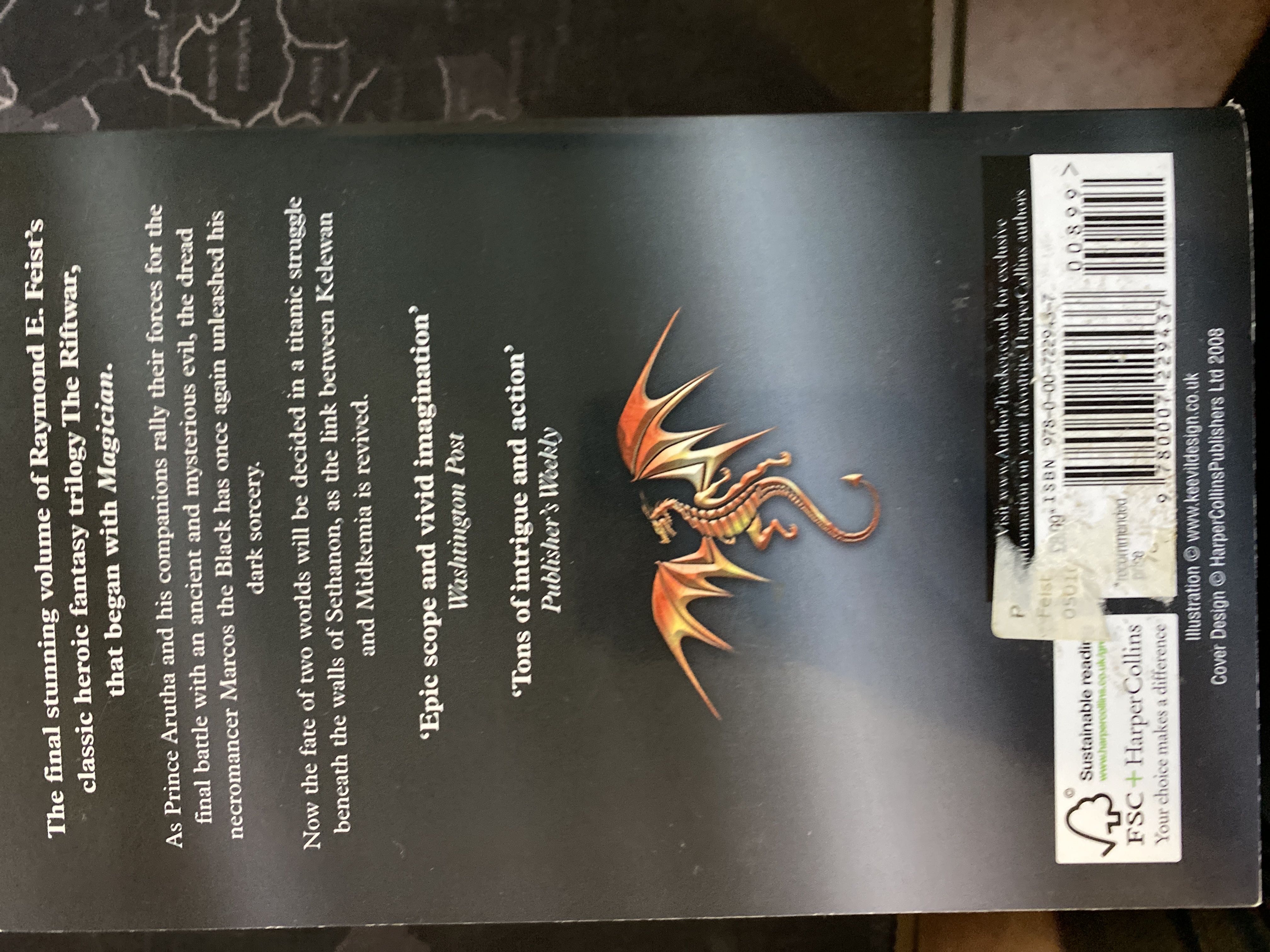 1. Riftwar Saga 3: A Darkness at Sethanon - Raymond E. Feist (HarperCollins Publishers - Paperback) book collectible [Barcode 9780007229437] - Main Image 2