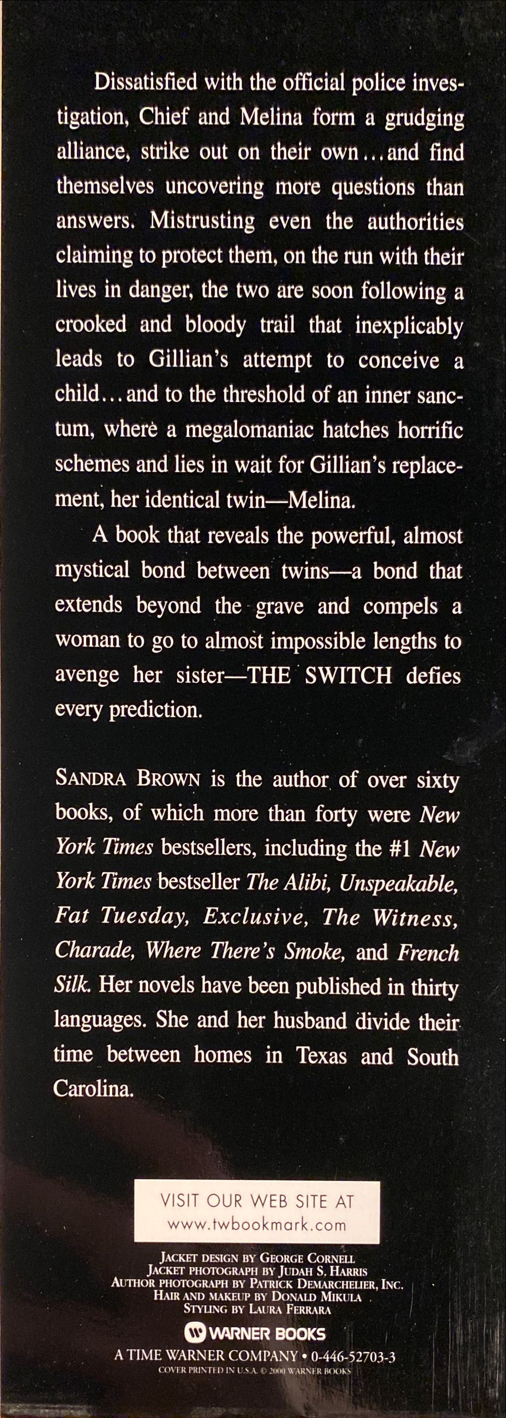 The Switch - Sandra Brown (Warner Books, Inc. - Hardcover) book collectible [Barcode 9780446527033] - Main Image 4