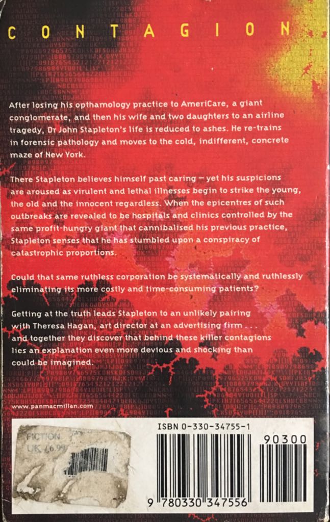 Contagion - Robin Cook (Pan Books - Paperback) book collectible [Barcode 9780330347556] - Main Image 2