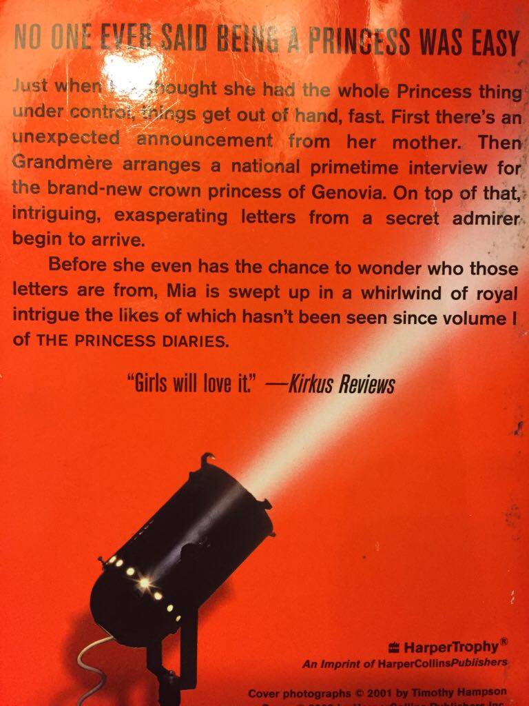 Princess in the Spotlight (The Princess Diaries, Vol. 2): - Meg Cabot (Hardcover) book collectible [Barcode 0064472795] - Main Image 2
