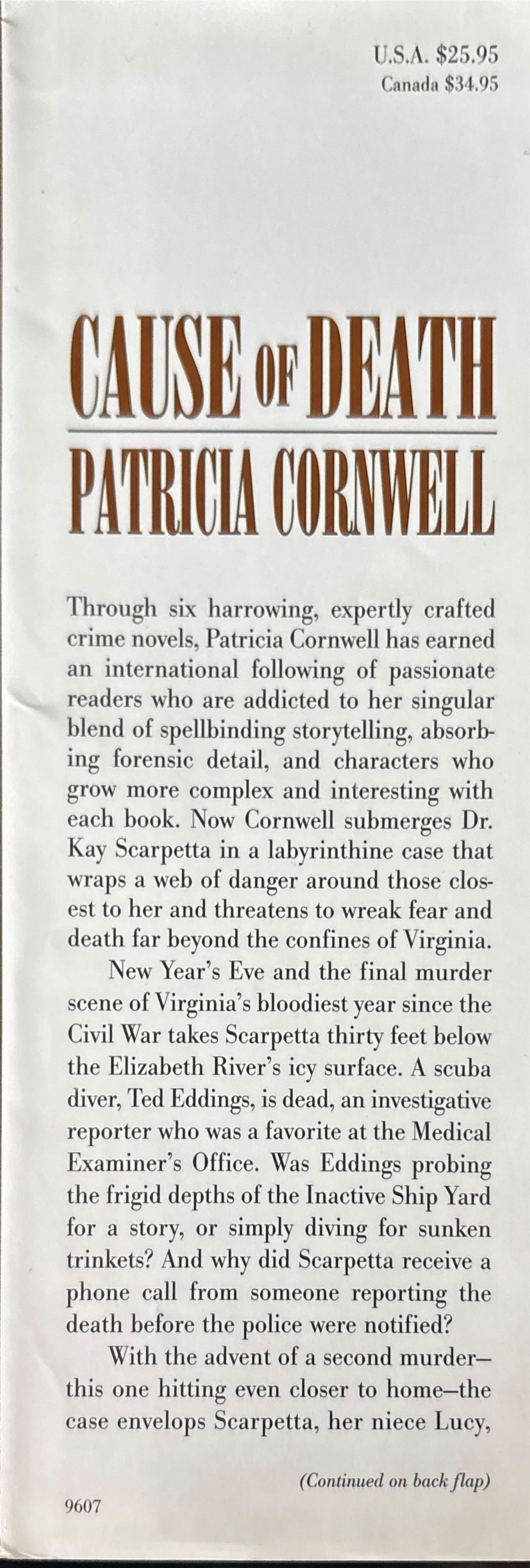 Cause of Death - Patricia Cornwell (G.P. PUTNAM’s Sons - Hardcover) book collectible [Barcode 9780399141461] - Main Image 2