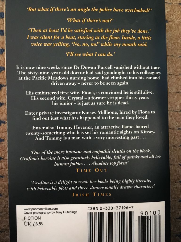 P is for Peril - Sue Grafton (Pan Books - Paperback) book collectible [Barcode 9780330371964] - Main Image 2