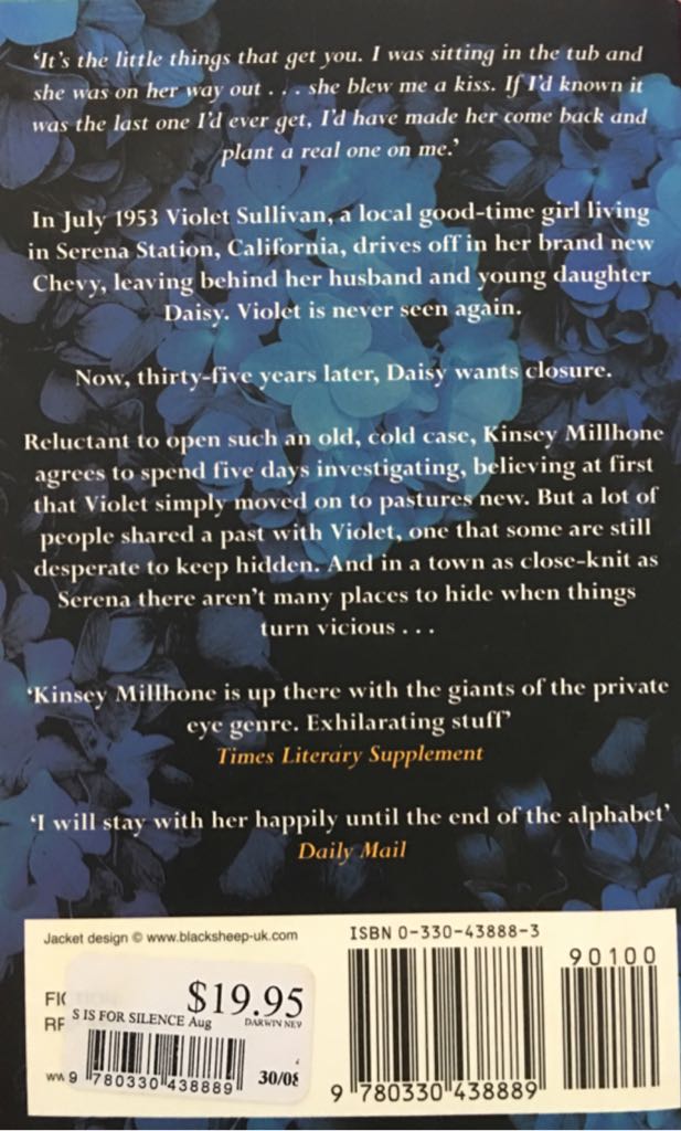 S is for Silence - Sue Grafton (Black Sheep - Paperback) book collectible [Barcode 9780330438889] - Main Image 2