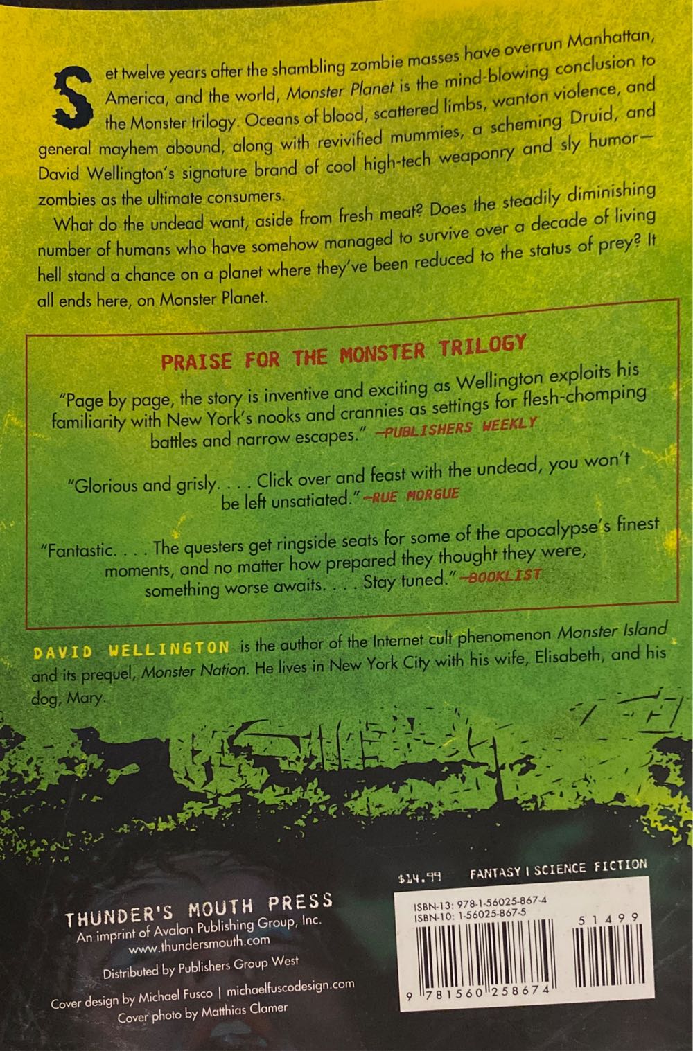 Monster Planet - David Wellington (Thunder’s Mouth Press - Paperback) book collectible [Barcode 9781560258674] - Main Image 2