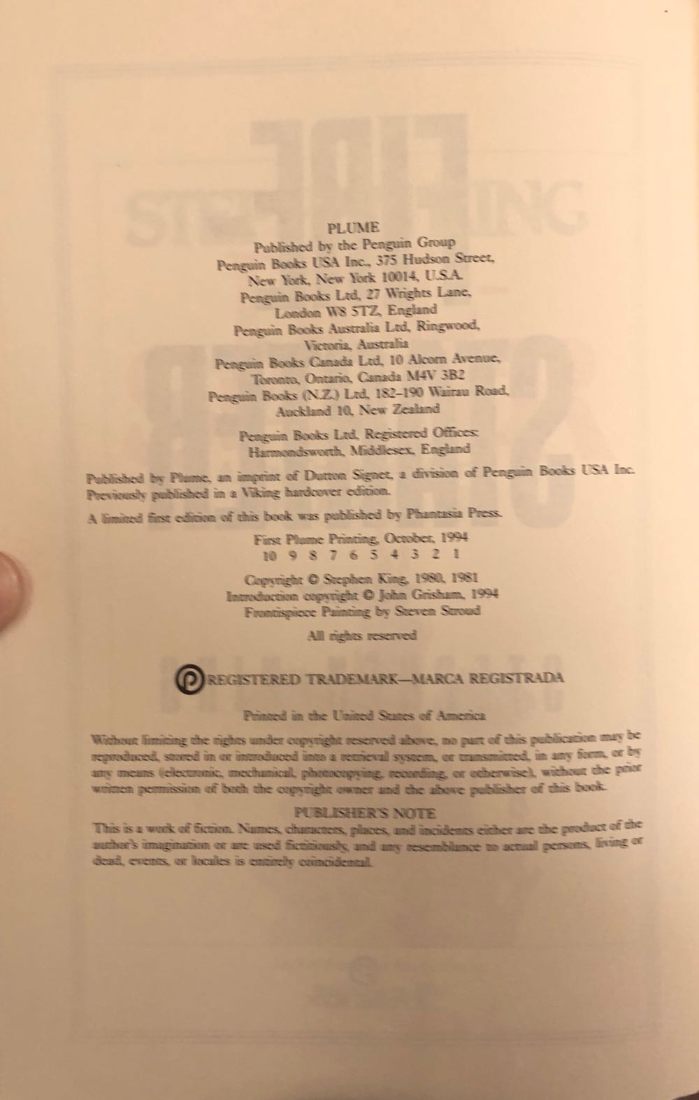 Firestarter - Stephen King (Plume - Trade Paperback) book collectible [Barcode 9780452273306] - Main Image 3