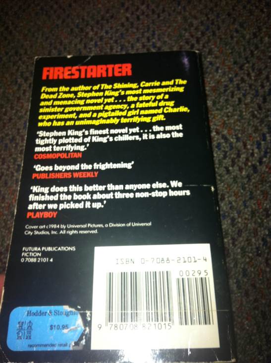 Firestarter - Stephen King (Futura - Paperback) book collectible [Barcode 9780708821015] - Main Image 2