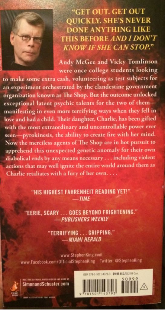 Firestarter - Stephen King (Pocket - Paperback) book collectible [Barcode 9781501143793] - Main Image 2