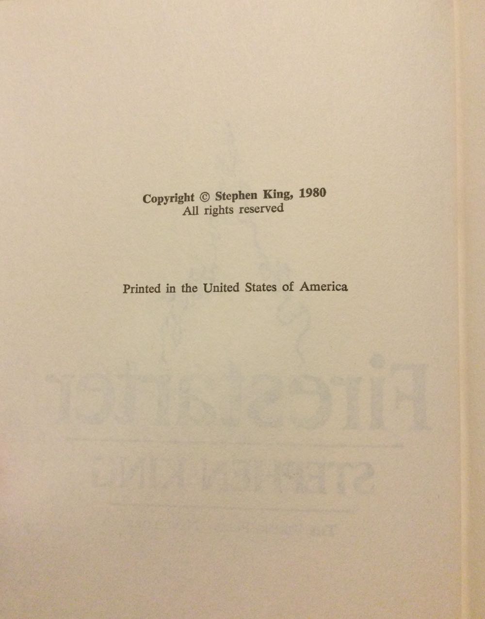 Firestarter - Stephen King (The Viking Press New York - Hardcover) book collectible - Main Image 3