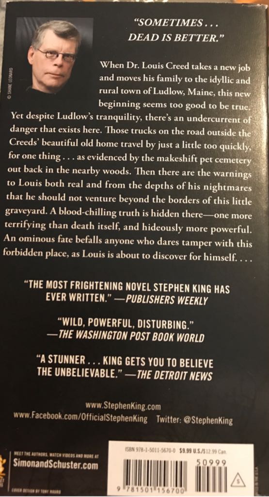 Pet Sematary - Stephen King (Simon and Schuster - Paperback) book collectible [Barcode 9781501156700] - Main Image 2