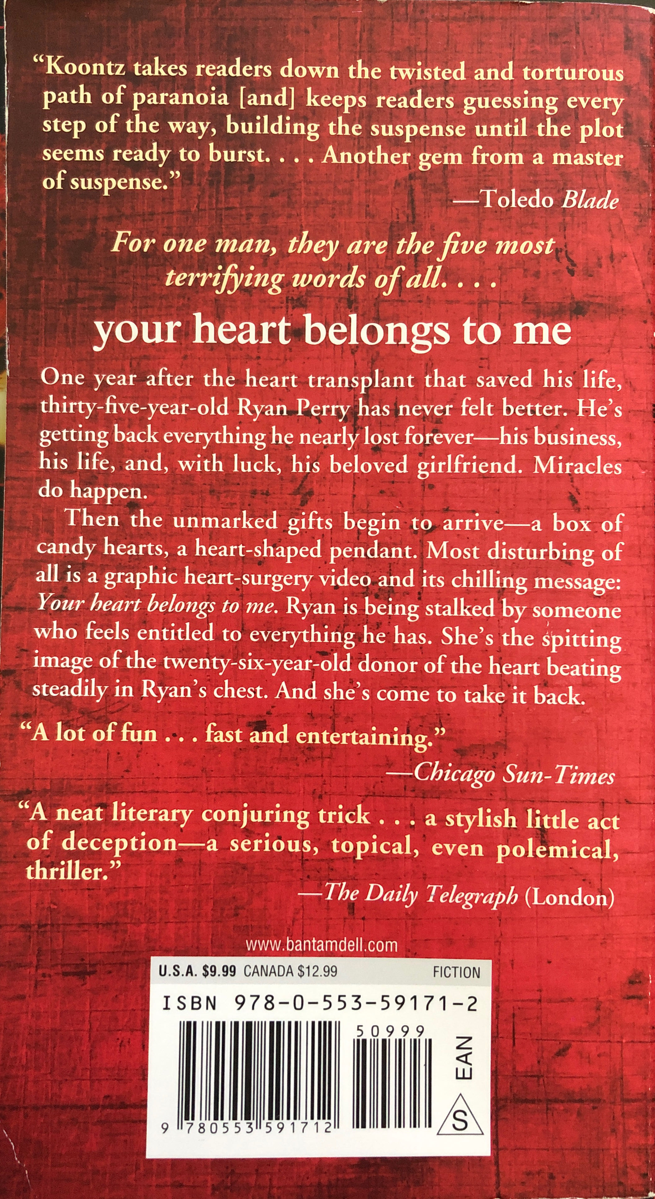 Your Heart Belongs to Me - Dean Koontz (Bantam Books - Paperback) book collectible [Barcode 9780553591712] - Main Image 2