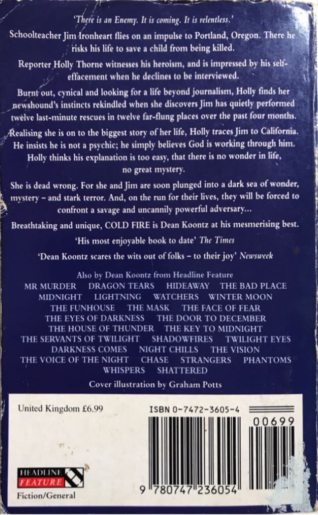 Cold Fire - Dean Koontz (Headline Book Publishing Plc - Paperback) book collectible [Barcode 9780747236054] - Main Image 2